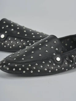 Mocassini tacco 1cm pelle nero