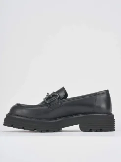 Mocassini tacco 2cm pelle nero