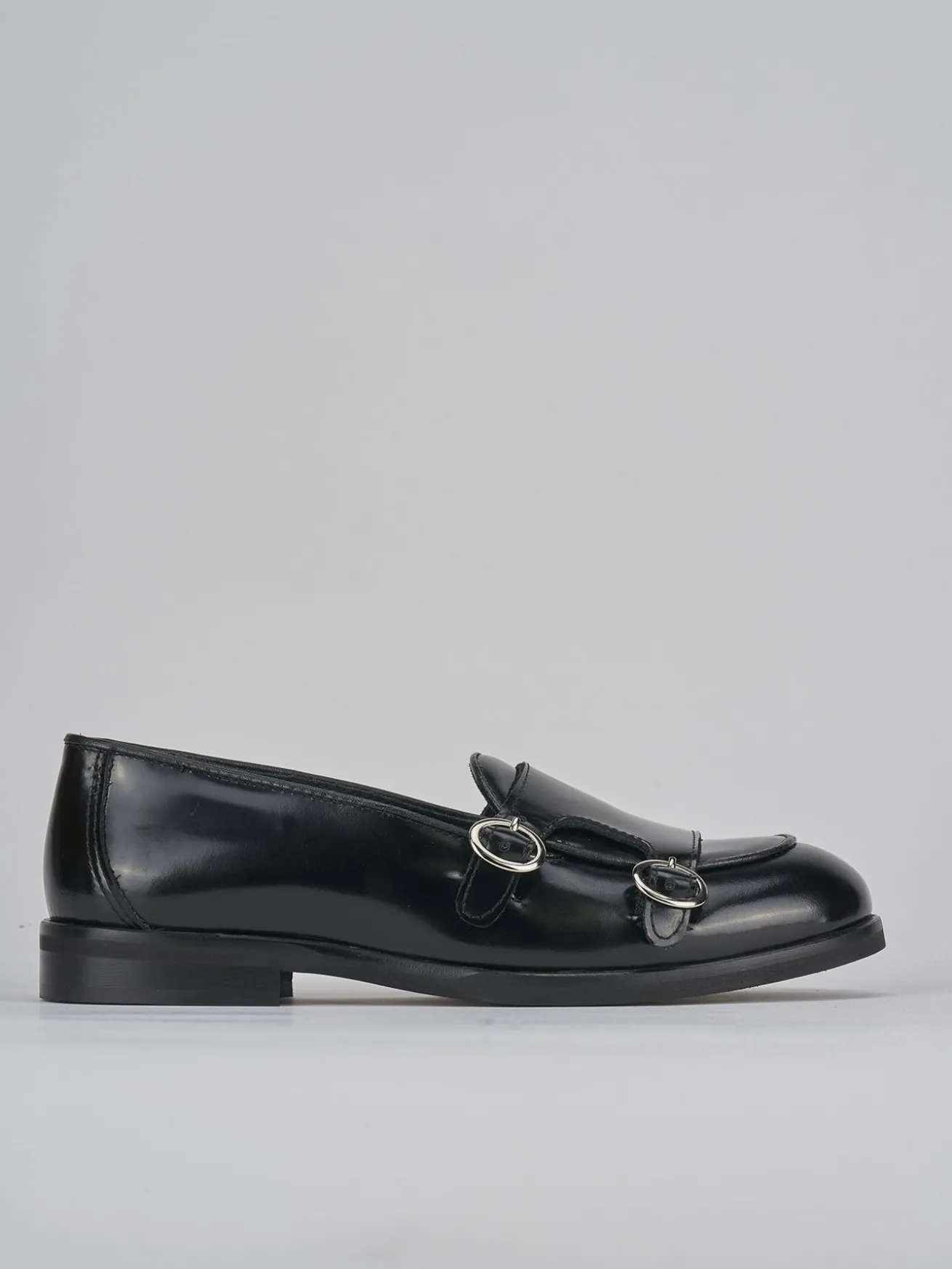 Mocassini tacco 1cm pelle nero