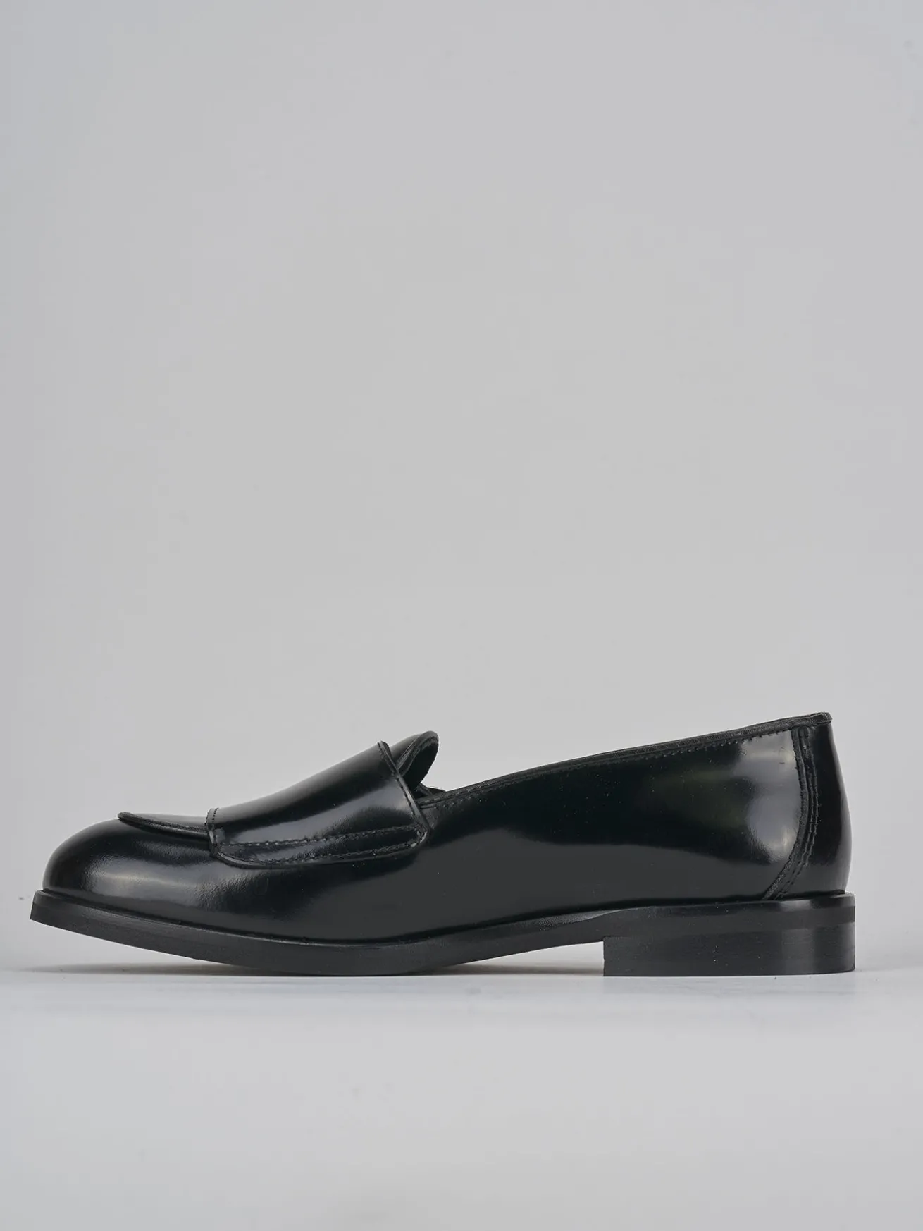 Mocassini tacco 1cm pelle nero