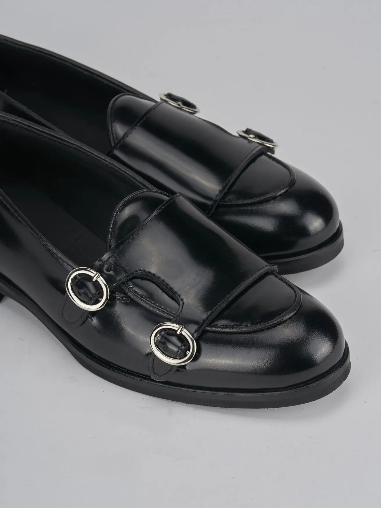 Mocassini tacco 1cm pelle nero