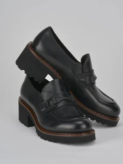 Mocassini tacco 5cm pelle nero