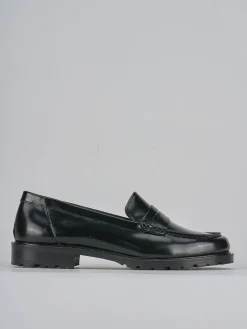 Mocassini tacco 3cm pelle nero