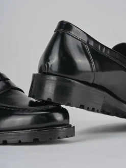 Mocassini tacco 3cm pelle nero