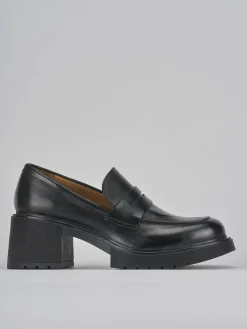 Mocassini tacco 6cm pelle nero