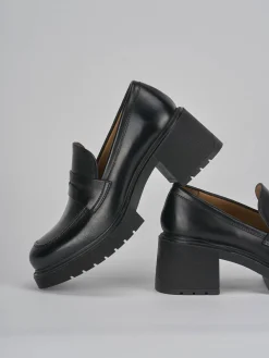 Mocassini tacco 6cm pelle nero
