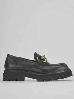 Mocassini tacco 2cm pelle nero