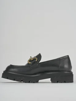 Mocassini tacco 2cm pelle nero