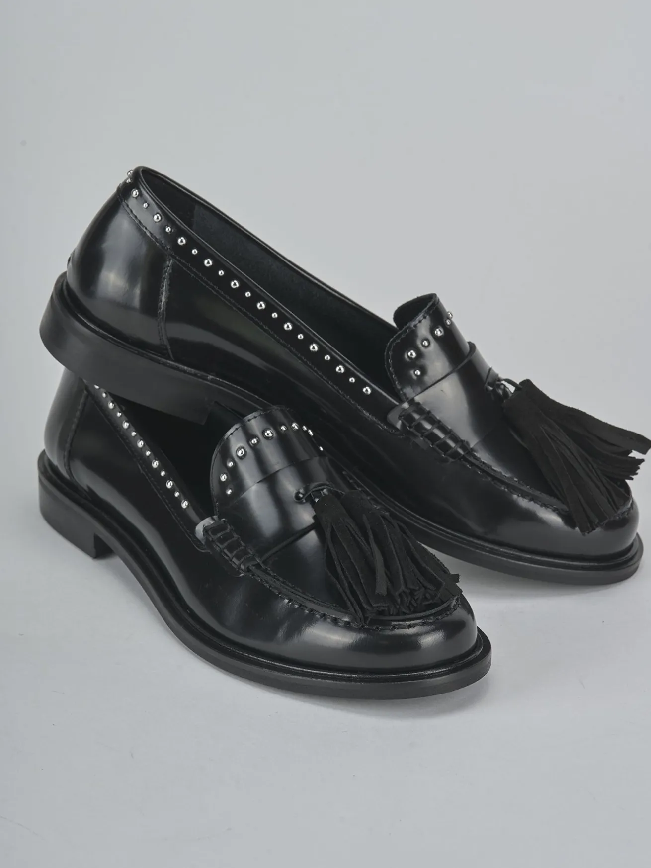 Mocassini tacco 1cm pelle nero