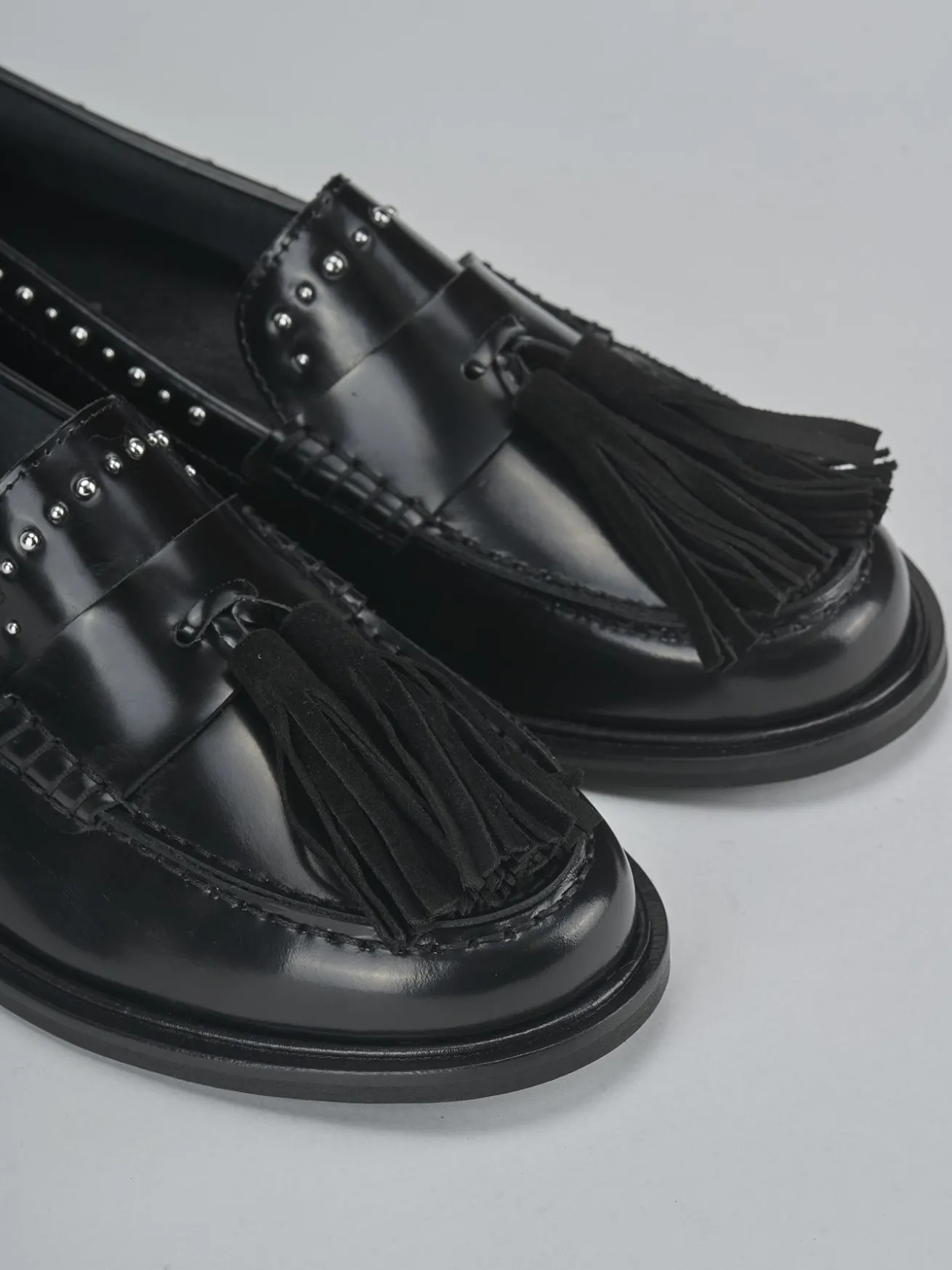 Mocassini tacco 1cm pelle nero