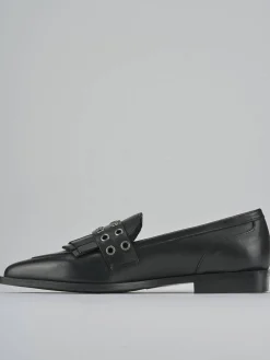 Mocassini tacco 1cm pelle nero