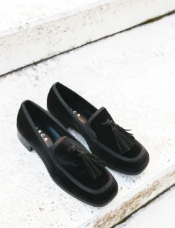 Mocassini tacco 2cm velluto nero