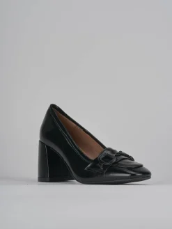 Mocassini tacco 8cm vernice nero