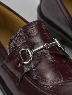 Mocassini tacco 2cm vernice bordo'