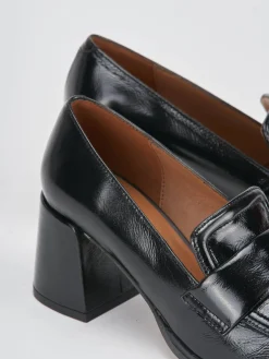 Mocassini tacco 8cm vernice nero