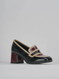 Mocassini tacco 5cm vernice nero