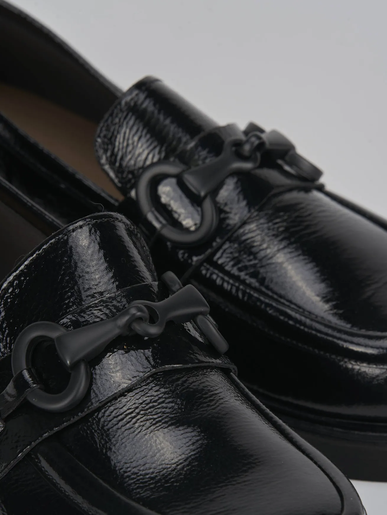 Mocassini tacco 3cm vernice nero