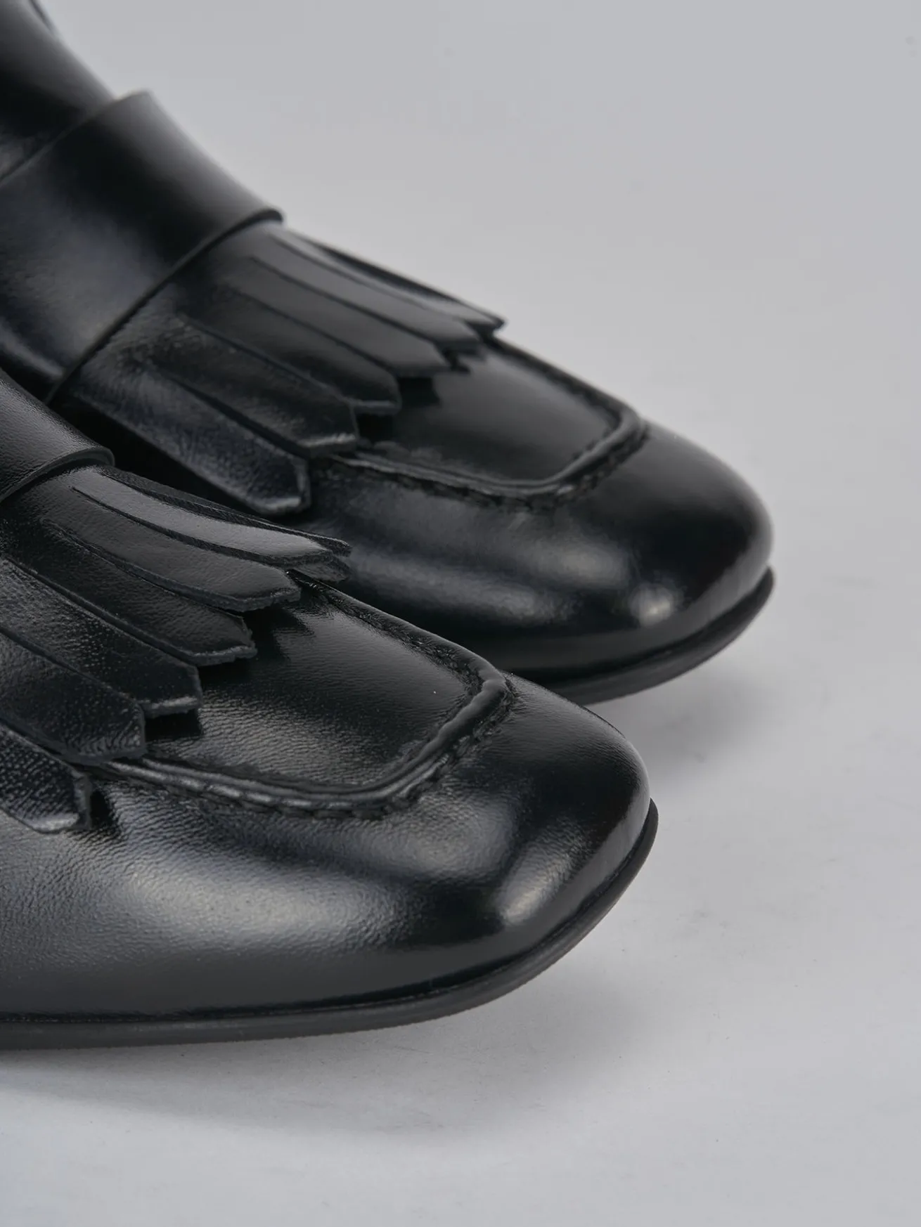 Mocassini tacco 5cm vernice nero