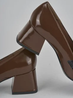 Mocassini tacco 6cm vernice testa