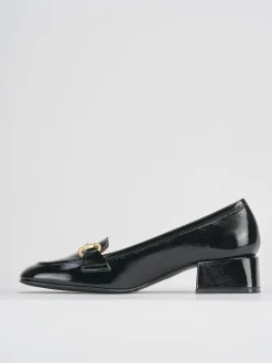 Mocassini tacco 3cm vernice nero