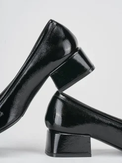 Mocassini tacco 3cm vernice nero
