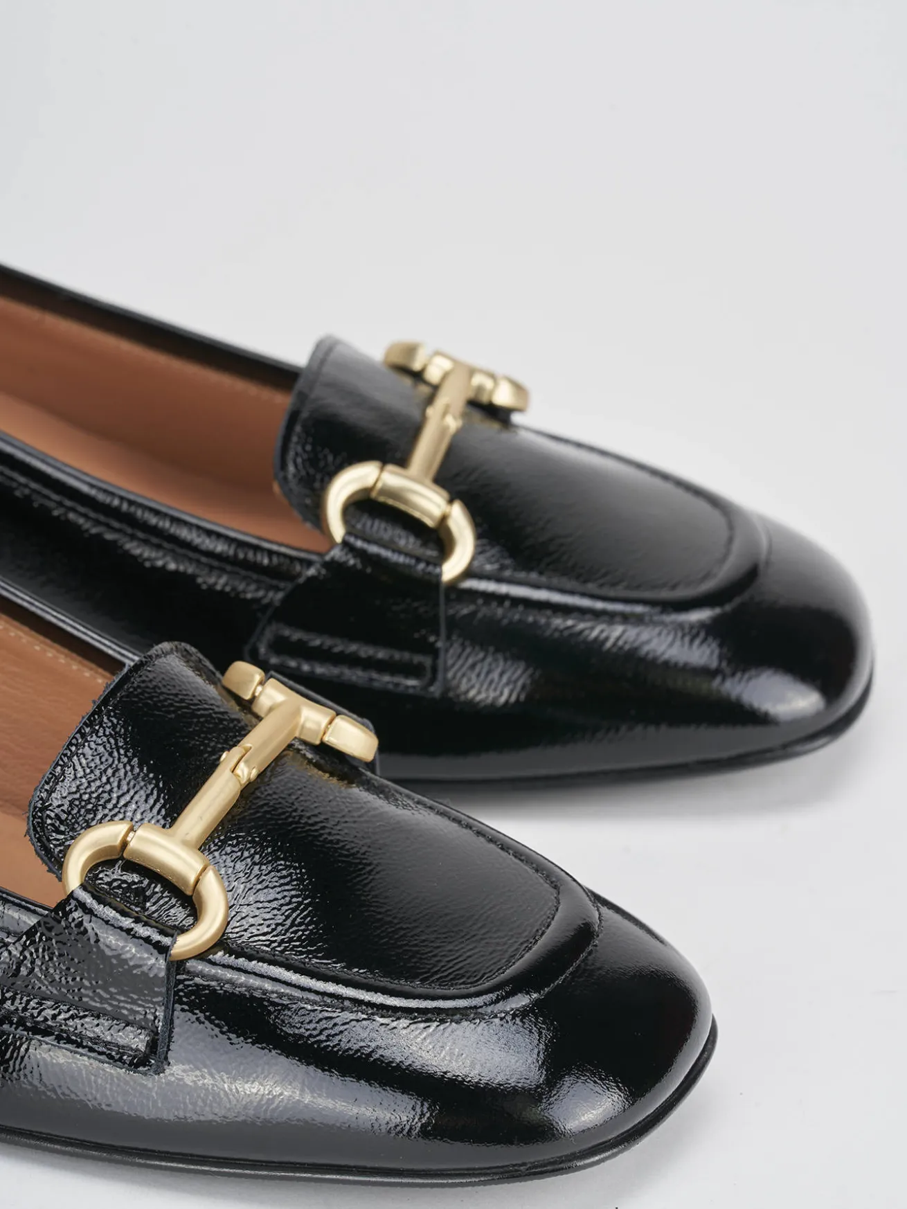 Mocassini tacco 3cm vernice nero