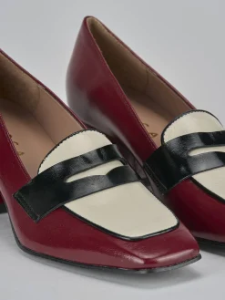 Mocassini tacco 6cm vernice bordo'