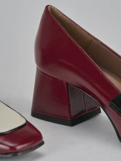 Mocassini tacco 6cm vernice bordo'