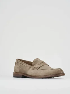 Mocassino beige camoscio