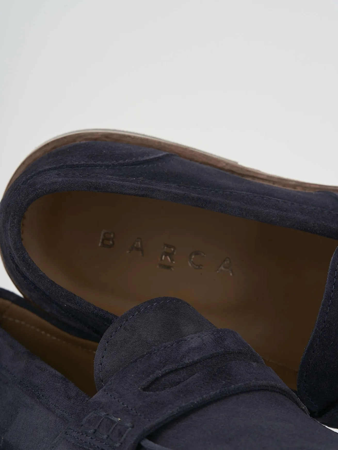 Mocassino blu camoscio