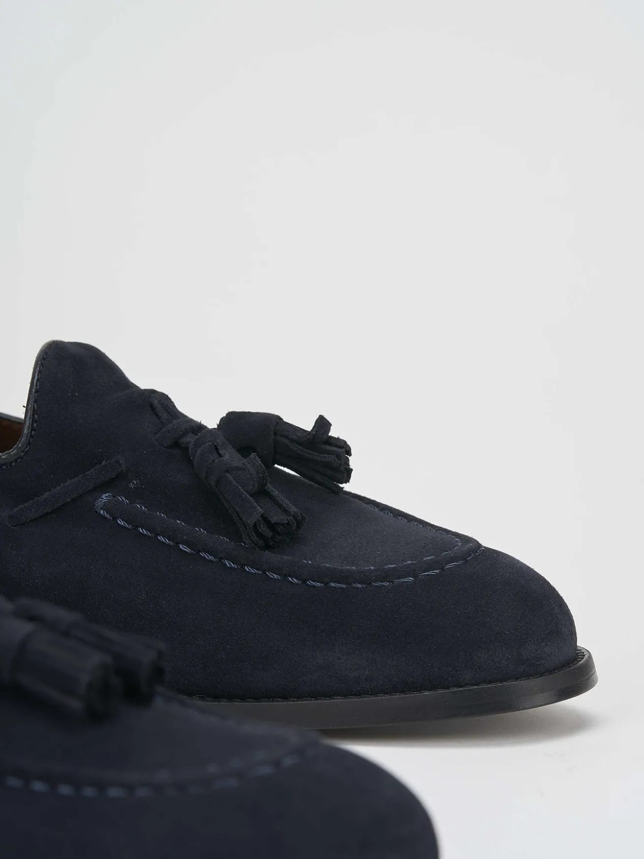 Mocassino blu camoscio