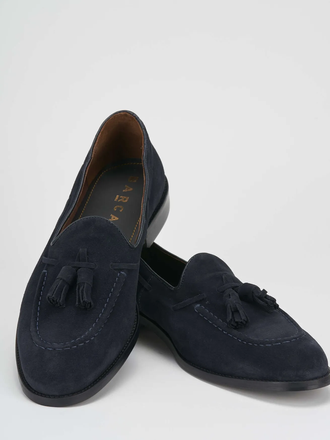 Mocassino blu camoscio