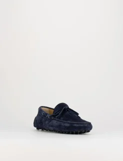 mocassino fondo gomma e soletto interno in vera pelle. tomaia in morbido camoscio blu