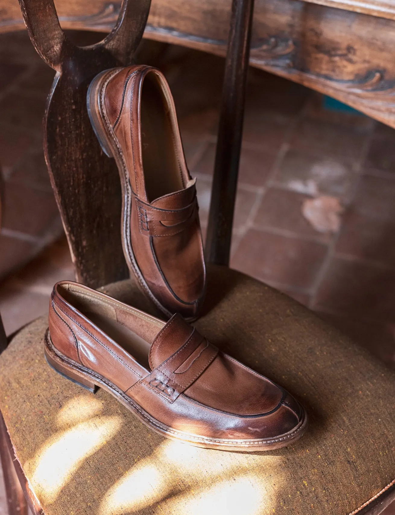 Mocassino marrone pelle