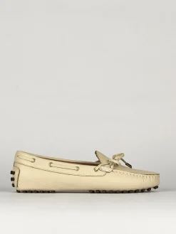 Mocassino tacco 1 cm beige pelle