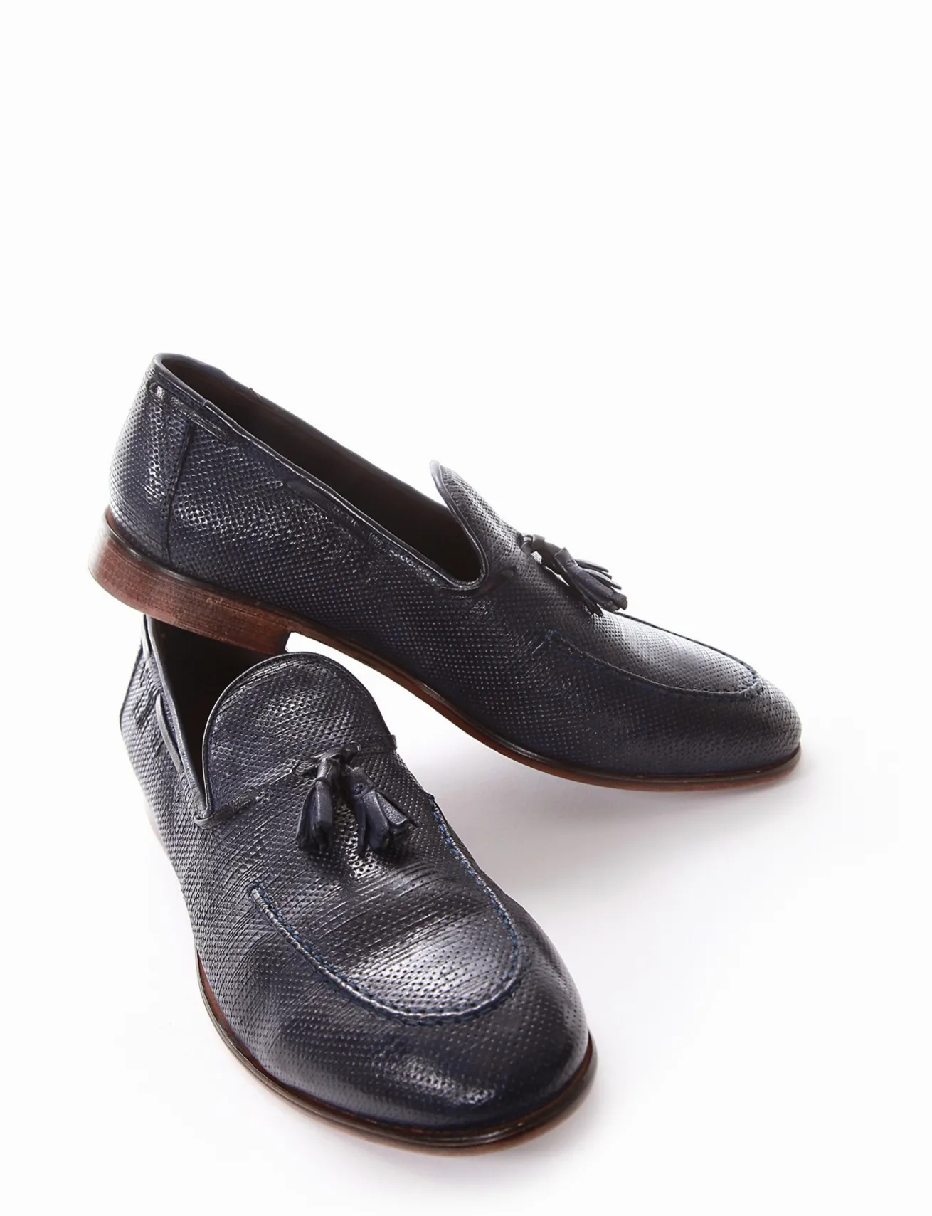 mocassino tacco 2 cm blu