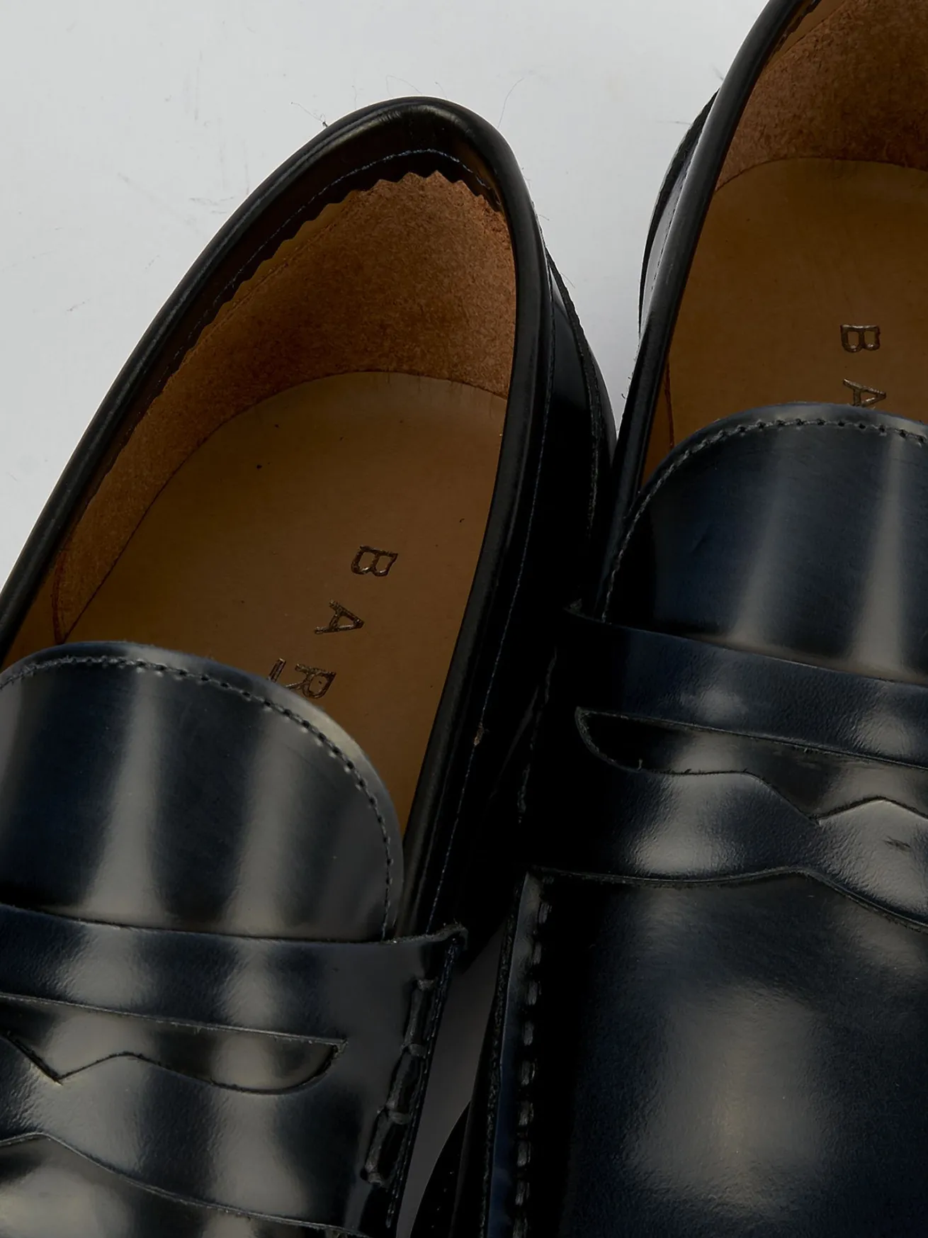 Mocassino tacco 2 cm blu pelle