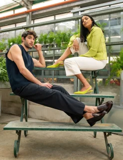 Mocassino tacco 2 cm bordo' pelle