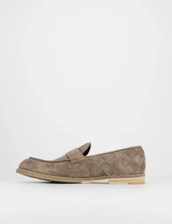 Mocassino tacco 1 cm grigio camoscio