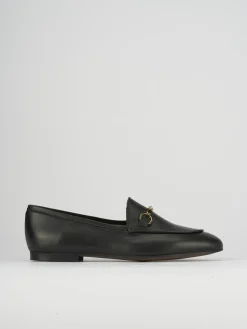 Mocassino tacco 1 cm nero pelle