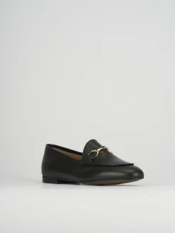 Mocassino tacco 1 cm nero pelle