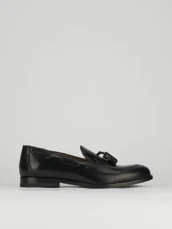 Mocassino tacco 2 cm nero pelle