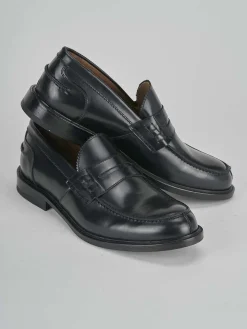 Mocassino tacco 2 cm nero pelle