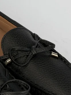 Mocassino tacco 1 cm nero pelle