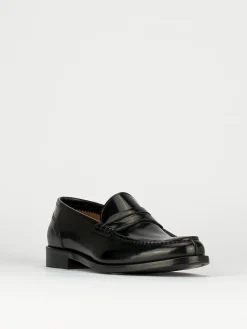 Mocassino tacco 2 cm nero pelle