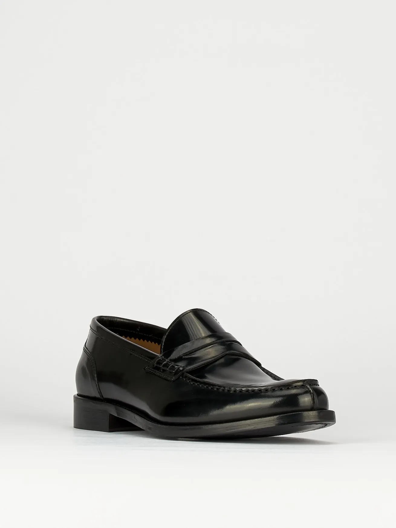 Mocassino tacco 2 cm nero pelle