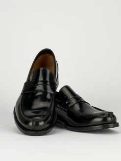 Mocassino tacco 2 cm nero pelle