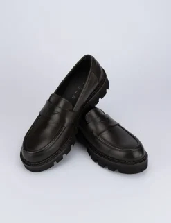 Mocassino tacco 2 cm testa pelle