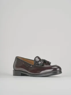 Mocassino tacco 1cm bordo' pelle
