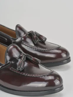 Mocassino tacco 1cm bordo' pelle